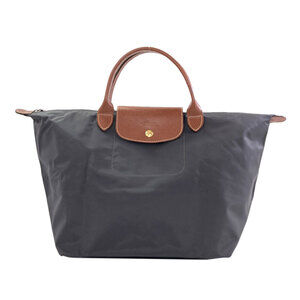 Longchamp Le Pliage handbag, nylon/leather, for women.
